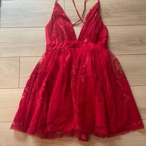Holiday Red velvet mini dress size medium